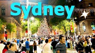 Gorgeous Sydney Christmas Tree Displays And Lights Walking Tour Xmas 2024 | 4K HDR