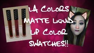 LAC matte liquid lip color swatches!!