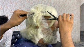 ASMR BARBER  Old Man Hair Transformation