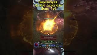 D4 Sorcerer PvP One Versus THREE - Omnipower Chain Lightning (Season 1) #diablo #diabloiv