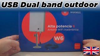 W6 WiFi antenna Dual band 2.4Ghz + 5Ghz with 10/5 meters of USB cable Long range wireless 