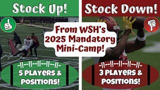 Stock Ups & Stock Downs: WSH 2025 Mandatory Mini-Camp Practices! SOPHOMORE SURGE?! +Practice Clips