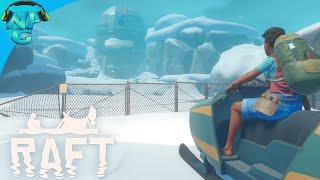 Raft V1.0 - Giant Rhino Sharks VS Concrete Pillars and Stealing Snowmobiles #JustRaftThings!