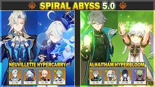 C1 Neuvillette Hypercarry & C0 Alhaitham Hyperbloom | Spiral Abyss 5.0 Floor 12 - 9 Stars