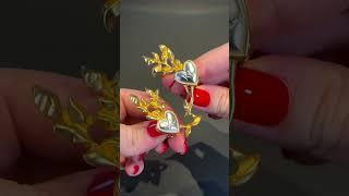 Vintage 1990s Karl Lagerfeld Heart Earrings