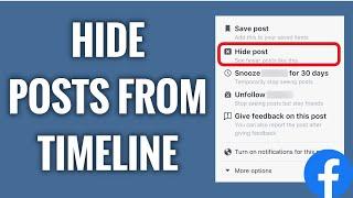 How To Hide Posts From Timeline On Facebook App