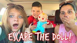 COCOMELON BABY FOLLOWS US HOME! Can AUBREY & CALEB Escape THE CRAZY DOLL?