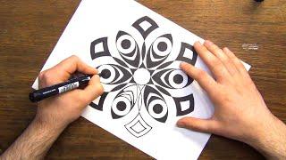 Drawing Geometric ART Pattern With Ruler And Compass