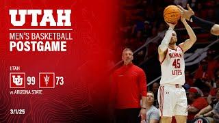 Utah Basketball: 99 - Arizona State: 73 | Postgame Press Conference