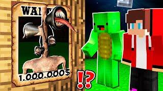 Why Creepy SIREN HEAD is WANTED at 3am? Mikey and JJ vs Siren.exe ! - in Minecraft Maizen