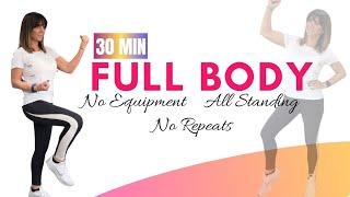 30 Minute FULL BODY WORKOUT for women- NO REPEATS - No Equipment - NO JUMPING #over50 #fabfit50plus