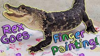 Finger Painting with our Pet Alligator!