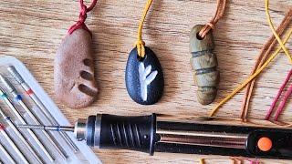 How to carve stone to make a stone pendant with an engraver pen Culiau Customizer | Stone carving