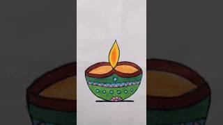 how to draw a deepak colourful #deepakdrawing #art #drawing4kids #shortvideo