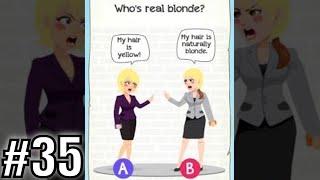 Braindom 2 Riddle Level 35 Who's real blonde? Gameplay Solution Walkthrough