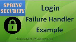 Spring Security Login Failure Handler Example