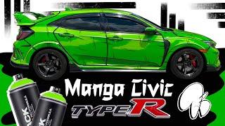 Manga Honda Civic Type R Cartoon Paint Job