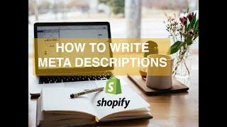 HOW TO WRITE an Amazing META DESCRIPTION! ( For Shopify Stores to Boost SEO )