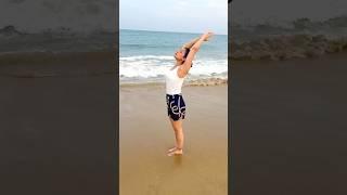 Sun Salutation by the Sea: A Serene Beach Flow! ️ #shunya #yoga #yogaforbeginners