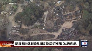 Mudslides impacting areas devastated by wildfire in California