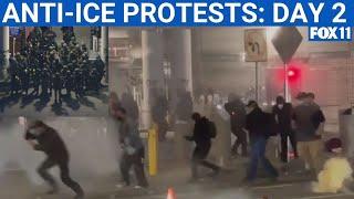 LA ICE protests: Paramount, downtown LA at center of car fires, smoke bomb explosions