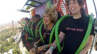 Lex Luthor Drop Of Doom World's Tallest Drop Ride Rider POV Six Flags Magic Mountain