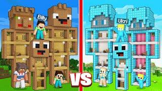 Ukri Familie REICHE Statuen vs Billy Familie ARME Statuen Bau Challenge in Minecraft!