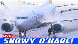 LIVE DE-ICING PLANES | WINDY AIRPORT ACTION at CHICAGO O'HARE | AVGEEK ORD PLANE SPOTTING