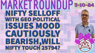 #stockmarket #Nifty Selloff with Geo political issuesMood cautiously bearish,Will Nifty touch 25794?