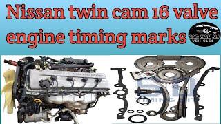 Nissan twin cam 16 valve engine timing mark