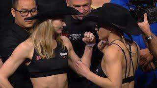 Andrea Lee vs. Miranda Maverick - Weigh-in Face-Off - (UFC 298: Volkanovski vs. Topuria) - /r/WMMA