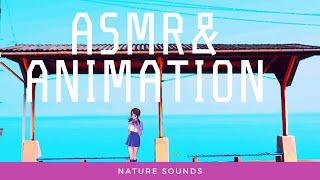 ASMR-The sound of waves, the voice of cicadas, Japanese scenery, relaxing sounds.