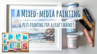 A Mixed-Media Painting Process (Flashe Paints & Tempera Sticks) + What I Framed For A Craft Market