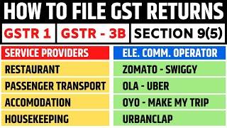 How to file GSTR 1 - GSTR 3B for Restaurant Service supplied through ECO | E-Commerce Operator