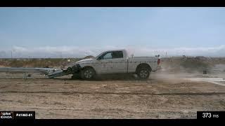 MATT Median Guardrail Crash Test 3-31 with Pick-up