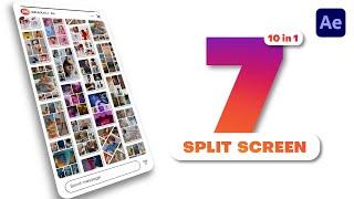 Vertical Multiscreen - 7 Split Screen | After Effects Template | Tutorial