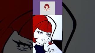 Draw This again, Red Winter Crystal Star Anime Cartoon girl #art #shorts Hardsara art