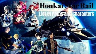 List Of Paths and Characters | Honkai Star Rail #HSR #shorts