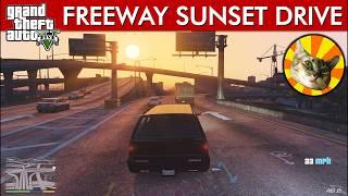 Freeway sunset road trip | Just Driving #257 | GTA V