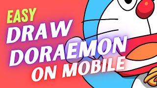 VERY EASY DORAEMON DRAWING ON MOBILE | Digital Painting On IBIS PAINT X | ARTMA BY VENKY| #Shorts