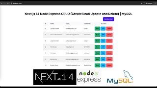 Next.js 14 Node Express CRUD (Create Read Update and Delete) | MySQL