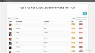 Ajax Crud with JQuery Datatables by using PHP PDO