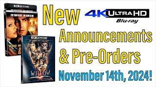 New 4K UHD Blu-ray Announcements & Pre-Orders for November 14th, 2024!