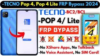 TECNO POP 4 LITE FRP Bypass Without PC -Tecno BC2 Frp Google Account -No Talkback, No XShare Apps!