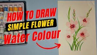 How to draw Gladiolus flower easy step by step | Beginners Tutorial | Watercolour | Part - 5