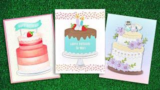 Intro to Build-A-Cake, Build-a-Cake Add-On & Sprinkles Border + 3 cards start to finish