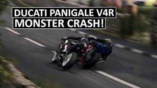 HORRIFYING HIGHSPEED CRASH! Ducati Panigale V4R Hard Braking Goes Wrong