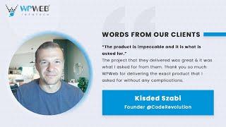 Kisded Szabi - Founder @ CodeRevolution, sharing his experience of working with WPWeb Infotech.