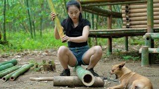 Build a Kitchen and Make a Natural Water Purifier - Bamboo Cabin and Alone Life, Part 4