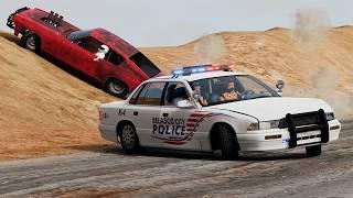 Angry Police Car vs Road Range  #79 - BeamNG Drive Nation